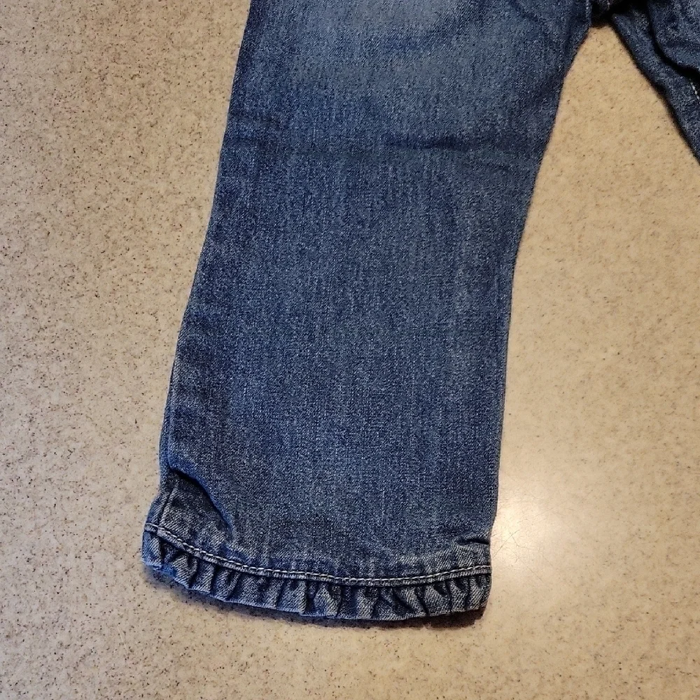 Oshkosh B'gosh Blue Straight-Leg Denim Jeans with Ruffed Hems Size 24 Months